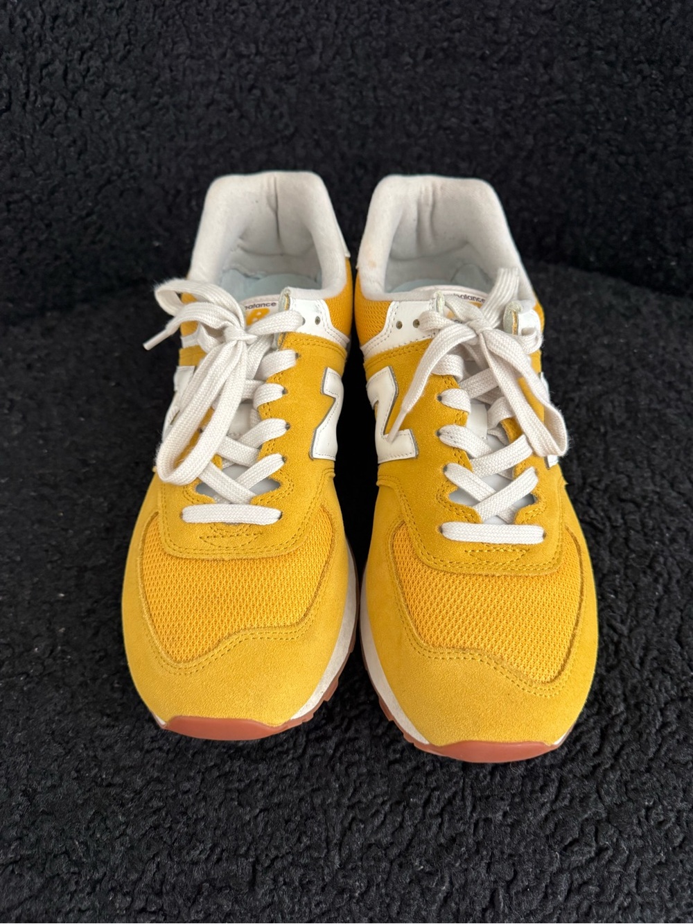 New Balance Yellow White Men's Athletic Shoes